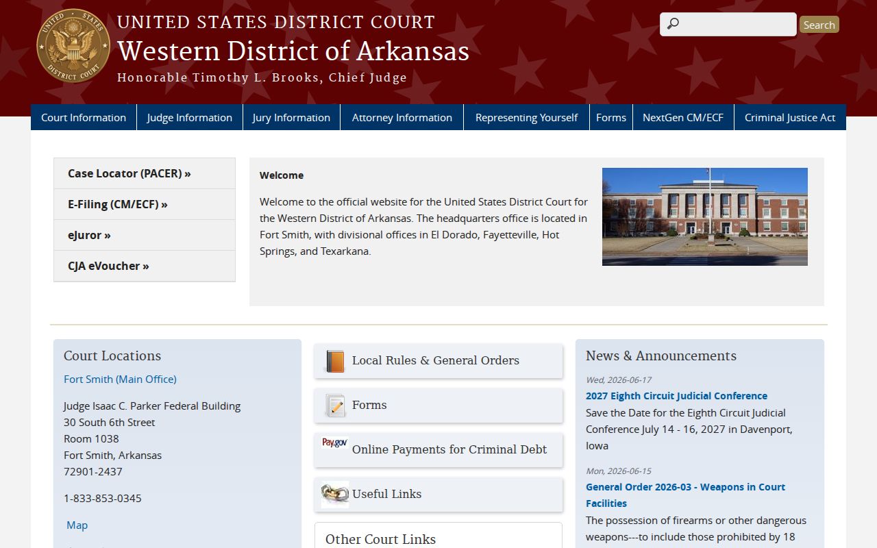 Miller County criminal court federal Western District source