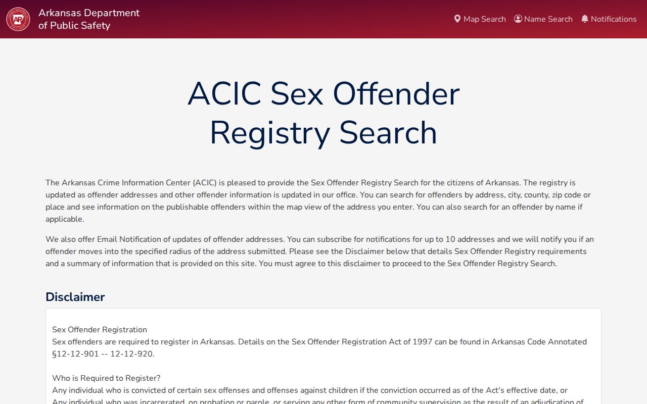 Arkansas Sex Offender Registry search for Miller County