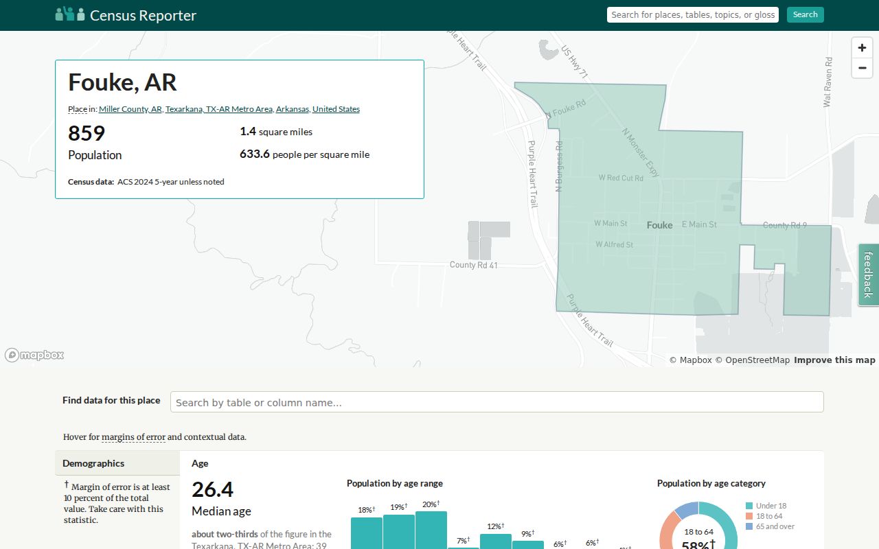 Fouke Miller County criminal history local census context